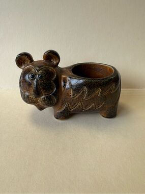 Vintage Takahashi San Francisco Hippopotamus House Hippo Figurine Candle Holder